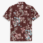 Navy Chinoiserie Bird & Floral Hawaiian Shirt – Hand-Drawn Oriental Aloha Shirt