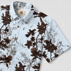 Light Blue Chinoiserie Floral Hawaiian Shirt for Men
