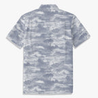 Men’s Blue Ink Wash Landscape Shirt – Vintage Artistic Summer Button Up