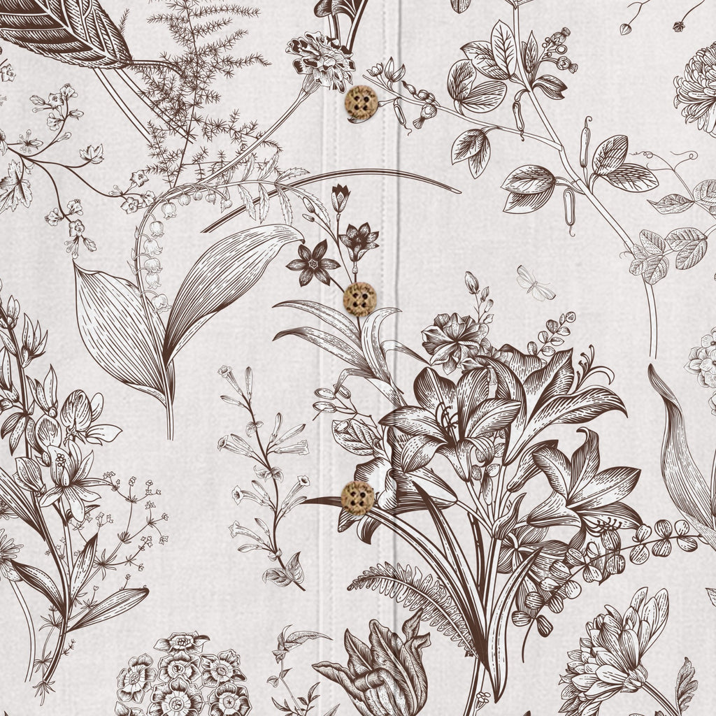 Vintage Botanical shirt hem and side seam detail