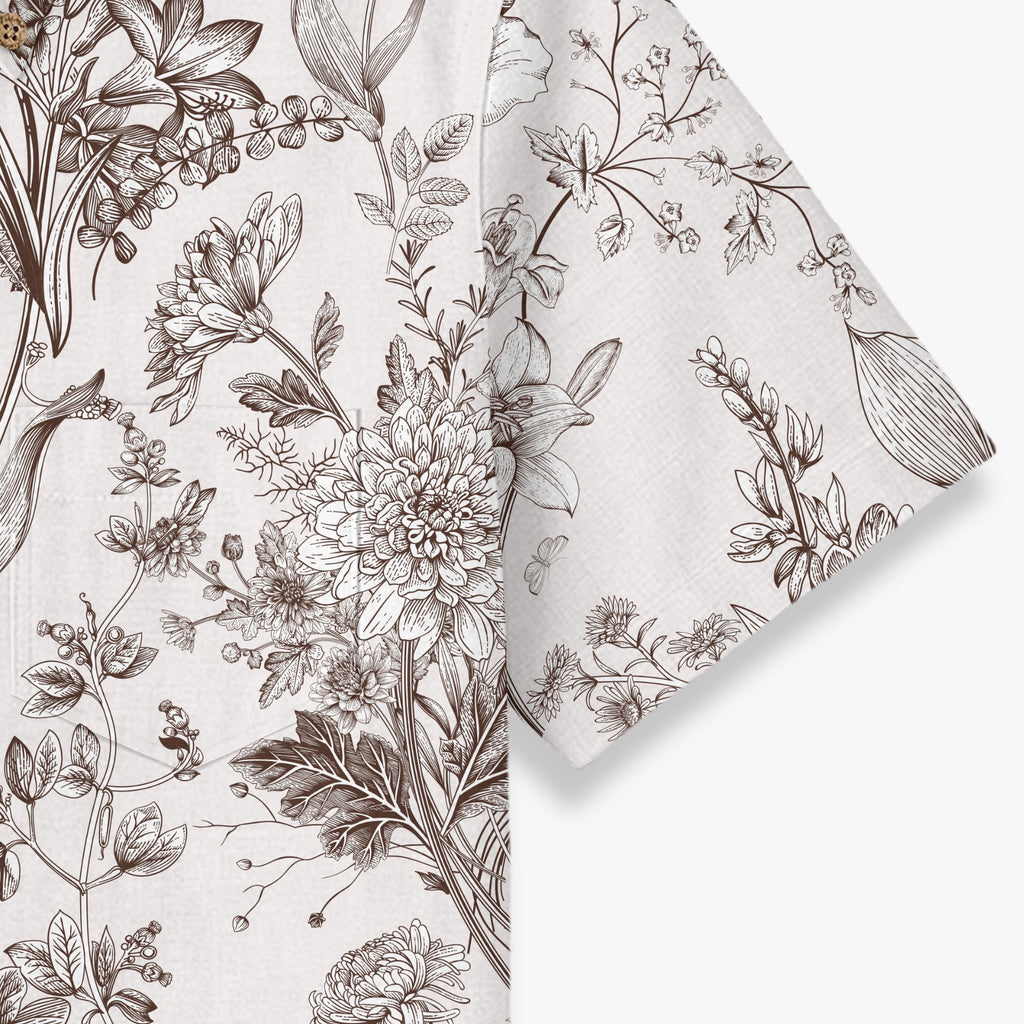 Vintage Botanical shirt sleeve and fabric detail