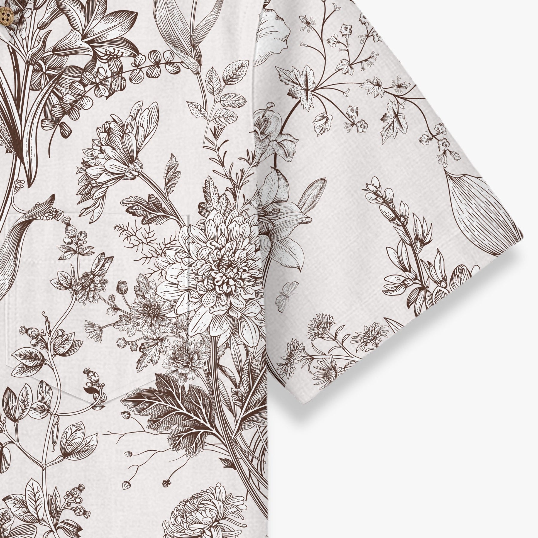 Vintage Botanical shirt sleeve and fabric detail