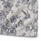 Engraved Hummingbird Garden Pearl Gray hem and side seam detail visualization