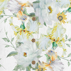 Iris and Peony Garden Hawaiian Shirt for Men buttons and fabric texture detail