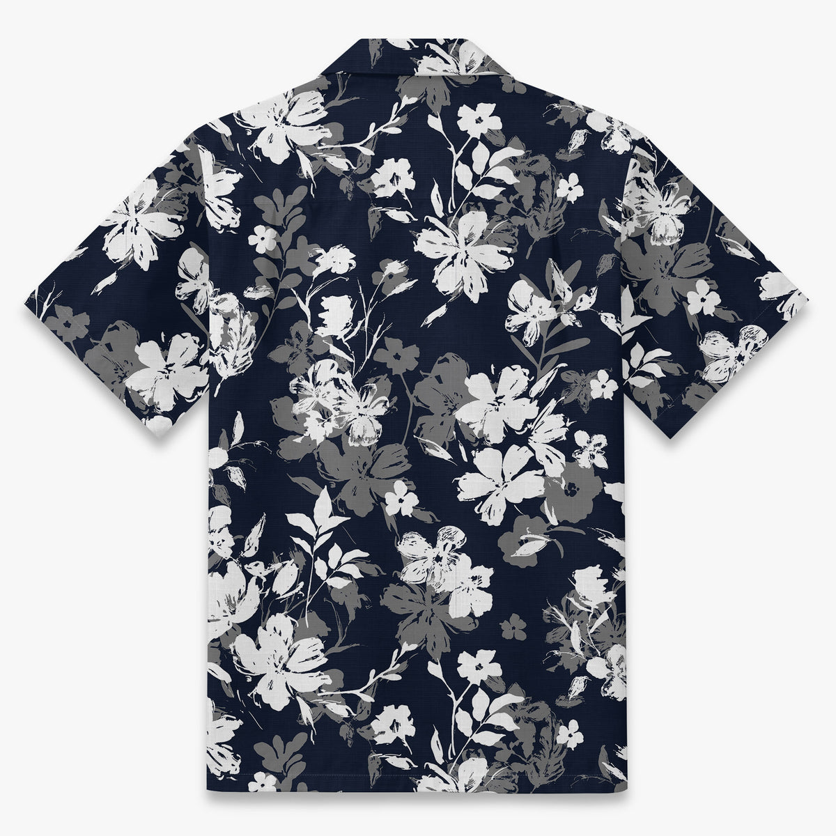 Midnight Brush Garden Resort Shirt in midnight navy - back view