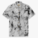 Ink Wash Rabbit Print Hawaiian Shirt for Men front view