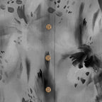 Smoke Brushstroke Abstract Hawaiian Shirt for Men buttons and fabric texture detail