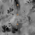 Smoke Brushstroke Abstract Hawaiian Shirt for Men hem and side seam detail
