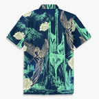 Navy Angel Garden Graphic Hawaiian Shirt back view