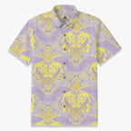 Purple Fortune Horse Print Hawaiian Shirt front view