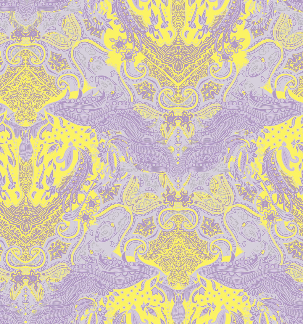 Purple Fortune Horse seamless pattern detail