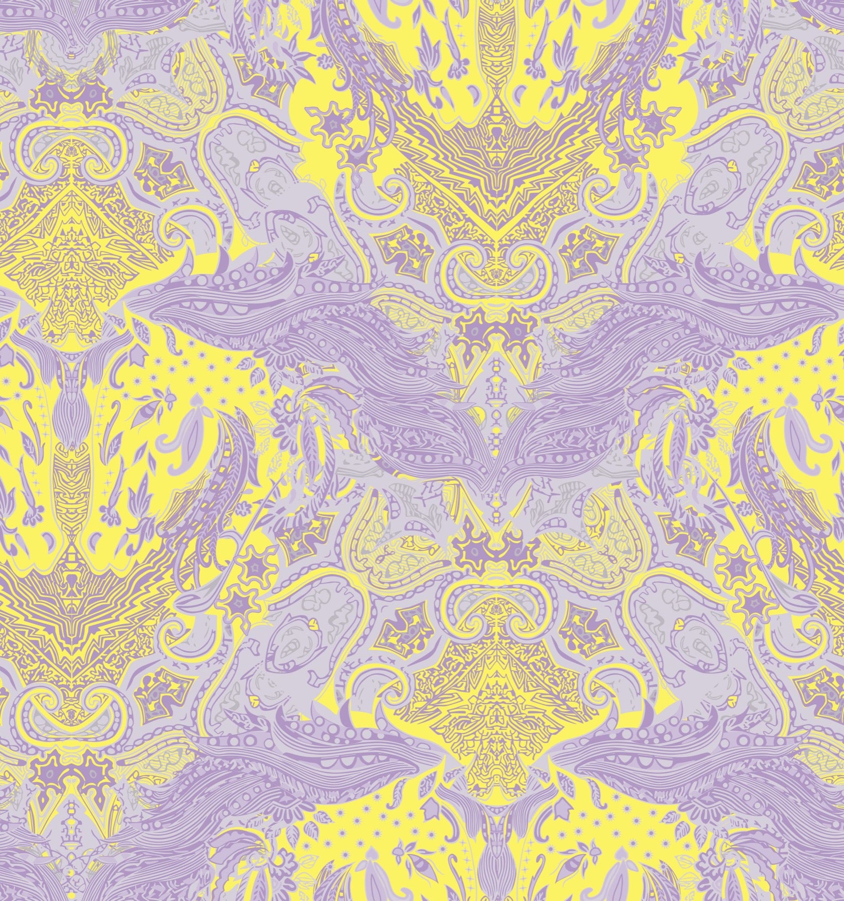 Purple Fortune Horse seamless pattern detail