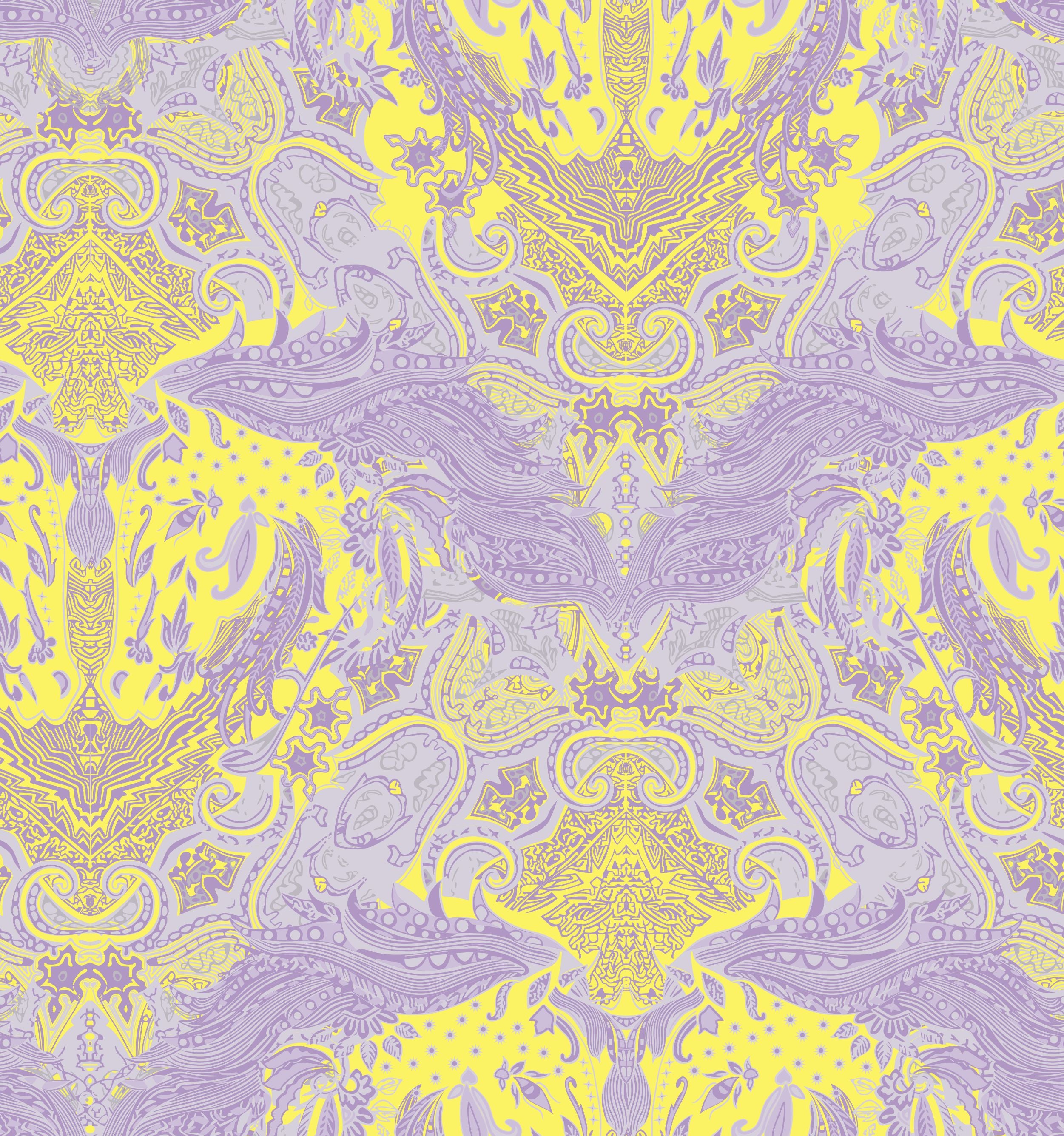 Purple Fortune Horse oriental horse motif pattern artwork